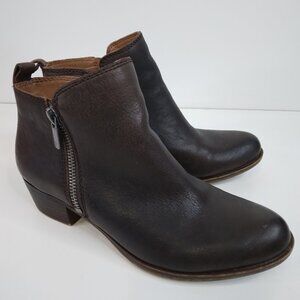 Lucky Brand Basel Brown Leather Ankle Boots Booties Size 6